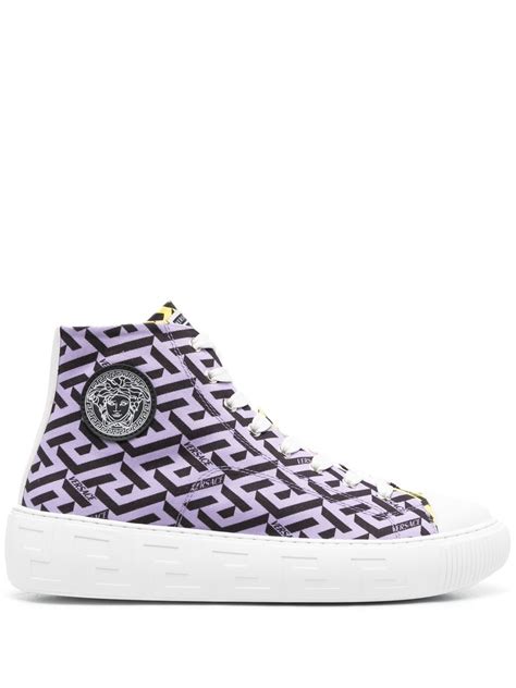 versace embellished leather high-top sneakerskaufen|versace greca sneakers.